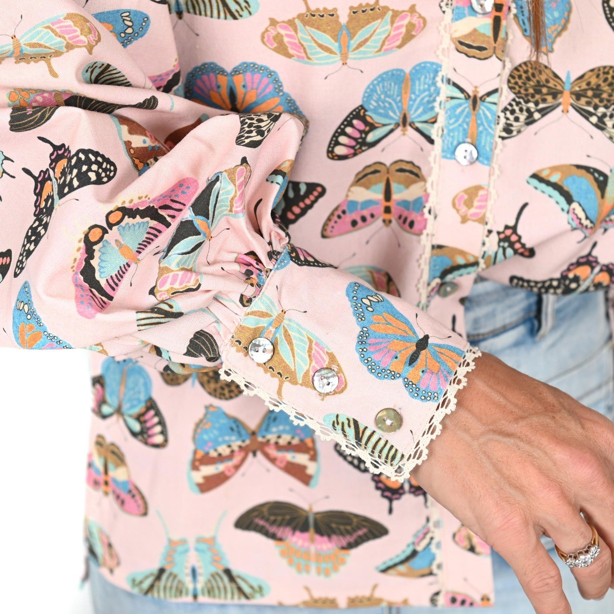 Palm Cove Emerge Pink Butterfly "Scarlett" Top