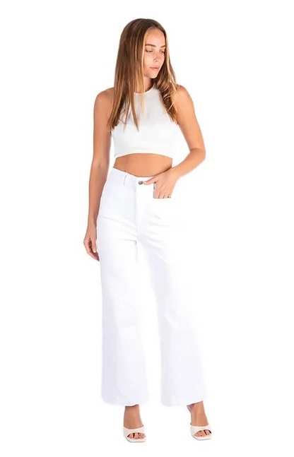 Wakee Denim - White Wide Leg Jean