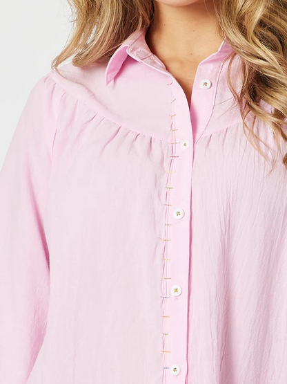 Threadz Crayon Stitch Shirt - Pink