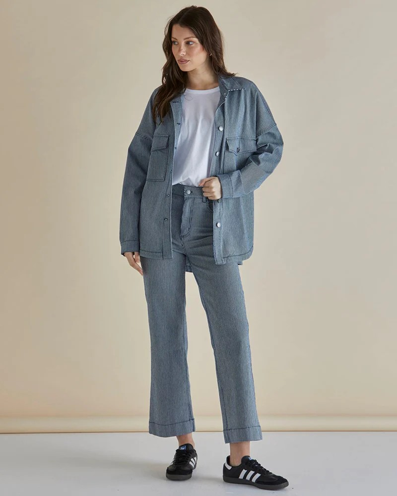 Betty Basics Willow Pinstripe Wide Leg