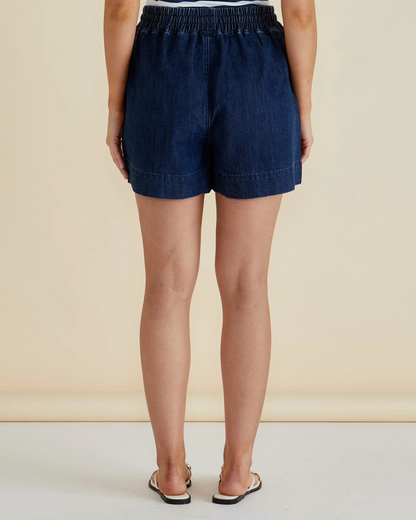 Betty Basics Relax Denim Short Dark Denim