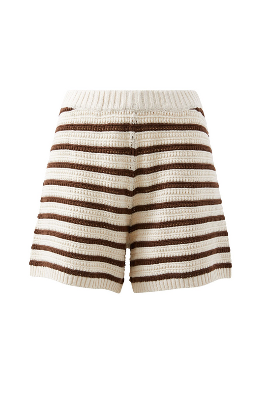 Ceres Life Molly Textured Knit Short - Choc Stripe