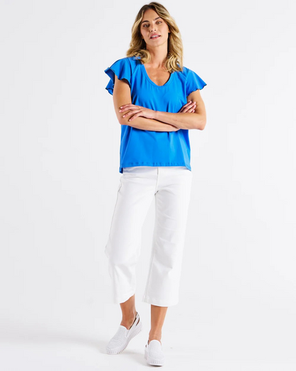 Betty Basics Magnolia Frill Sleeve Top