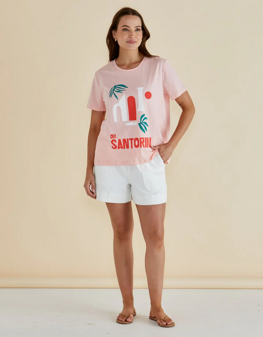 Betty Basics Ellia Crew Tee Santorini Print
