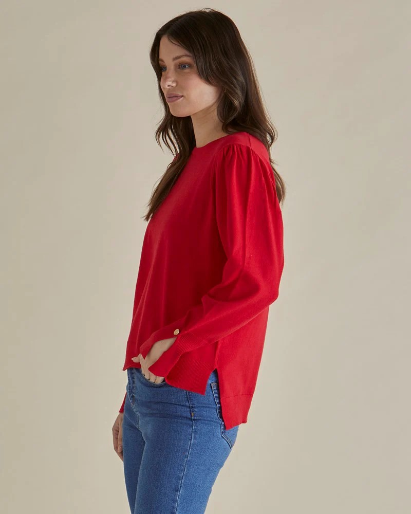 Betty Basics Colette Sweater Red
