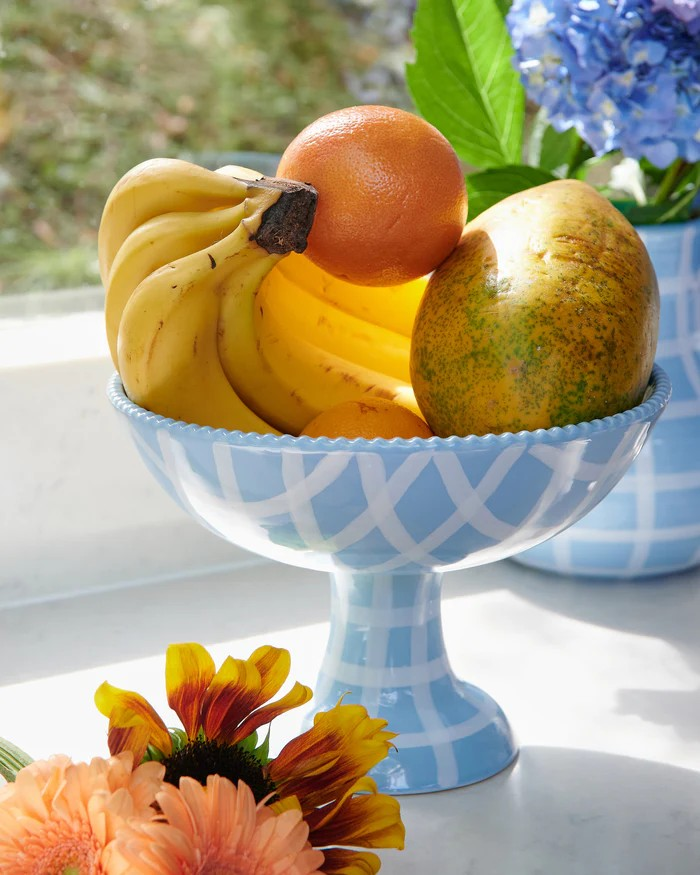 Kip and Co Blue Bird Tartan Fruit Bowl