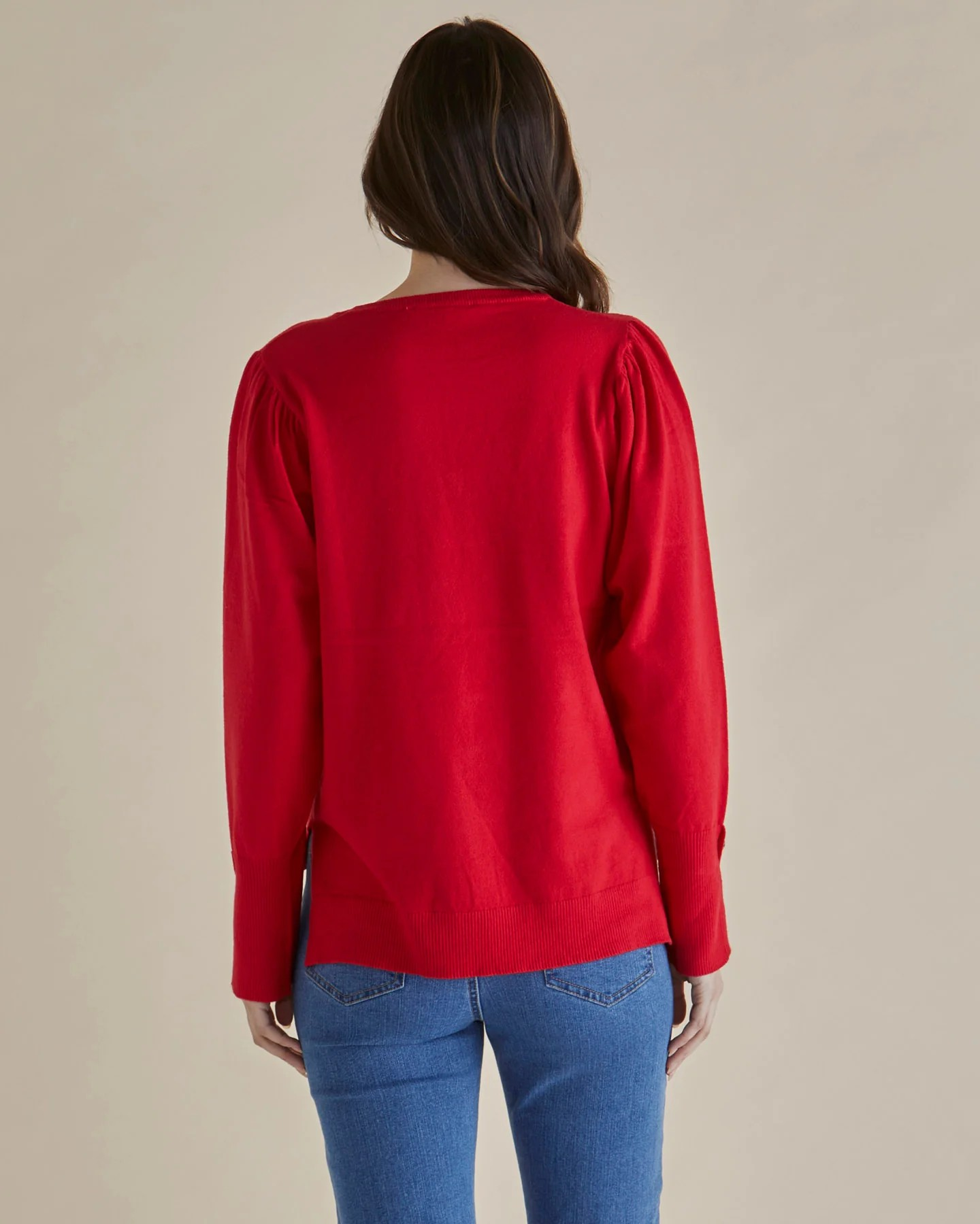 Betty Basics Colette Sweater Red