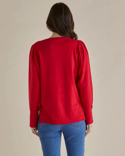 Betty Basics Colette Sweater Red