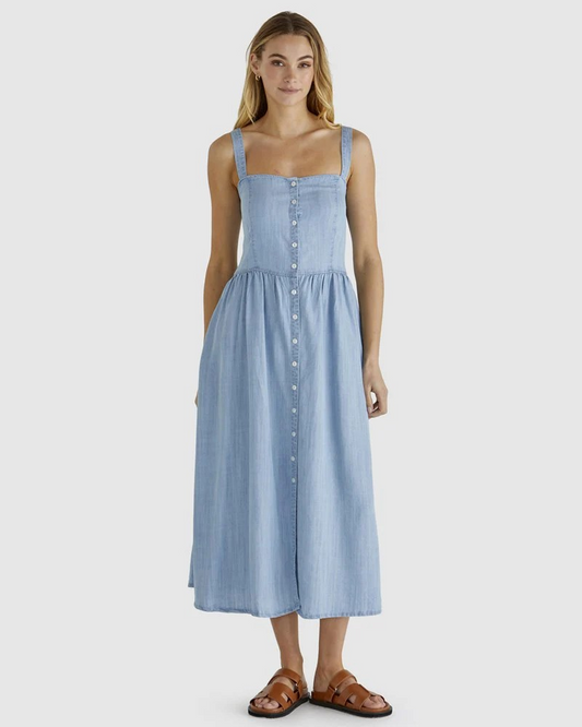 Sass Rye Midi Dress Chambray