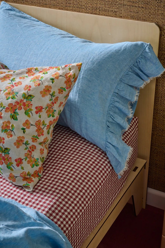 Society of Wanderers Powder Blue Linen Sheets