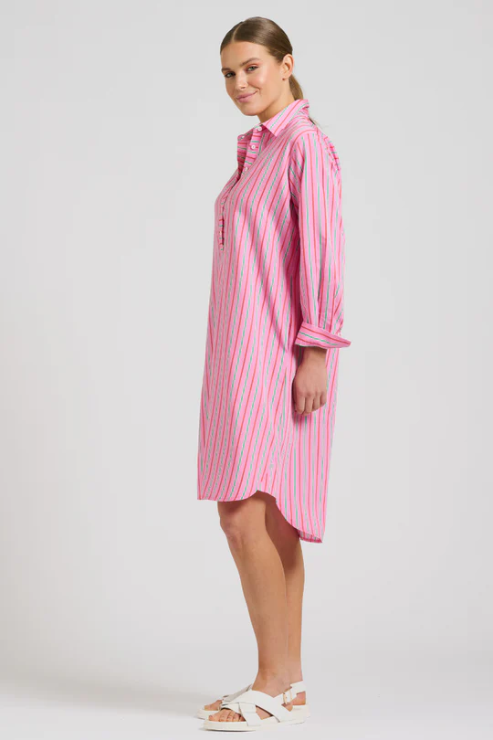 Shirty The Popover Shirtdress Pink Combo