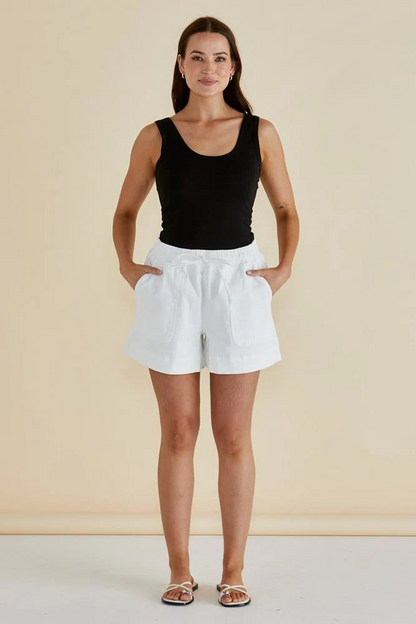 Betty Basics Relax Denim Shorts - White