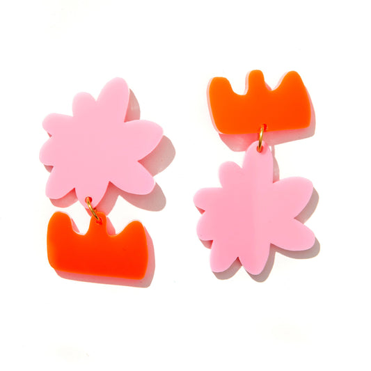 Allegra Earrings // red and pink