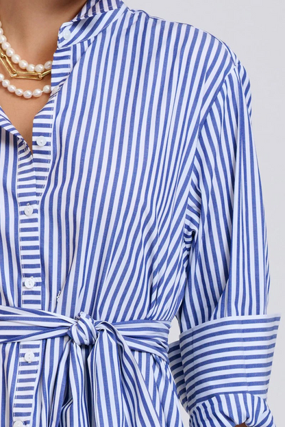 Shirty Sybil Oversized Dress - Navy Stripe