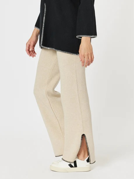 Threadz Cosy Split Hem Pant Natural
