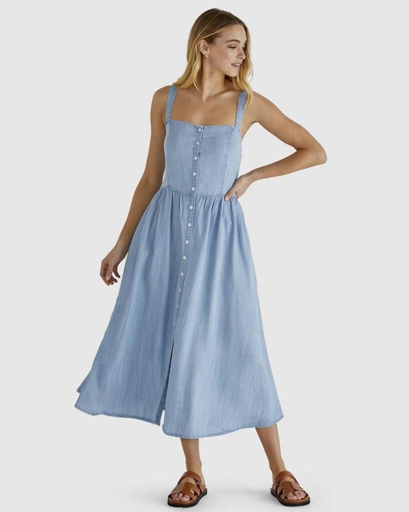 Sass Rye Midi Dress Chambray