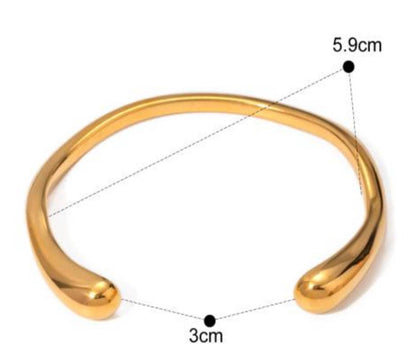Greenwood Designs Claudia Minimalist Gold Cuff Bangle