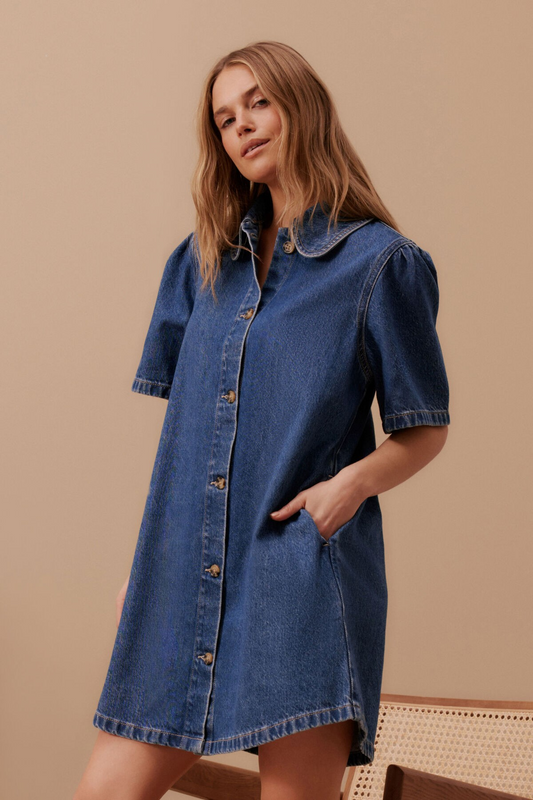 Ceres Life Sienna Denim Dress Fresh Indigo