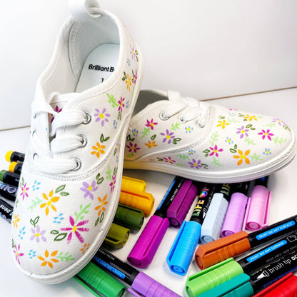 Life Of Colour Floral Colours Brush Tip Acrylic Paint Pens - Set of 12
