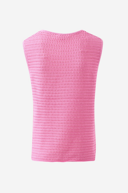 Ceres Life Margot Mesh Knit Tank - Hibiscus Pink