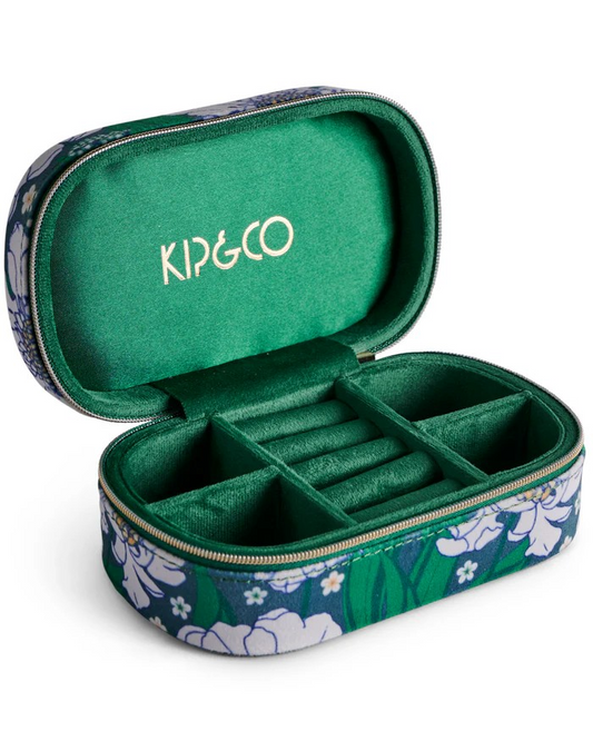 Kip and Co Tumbling Flowers Travel Velvet Jewellery Box