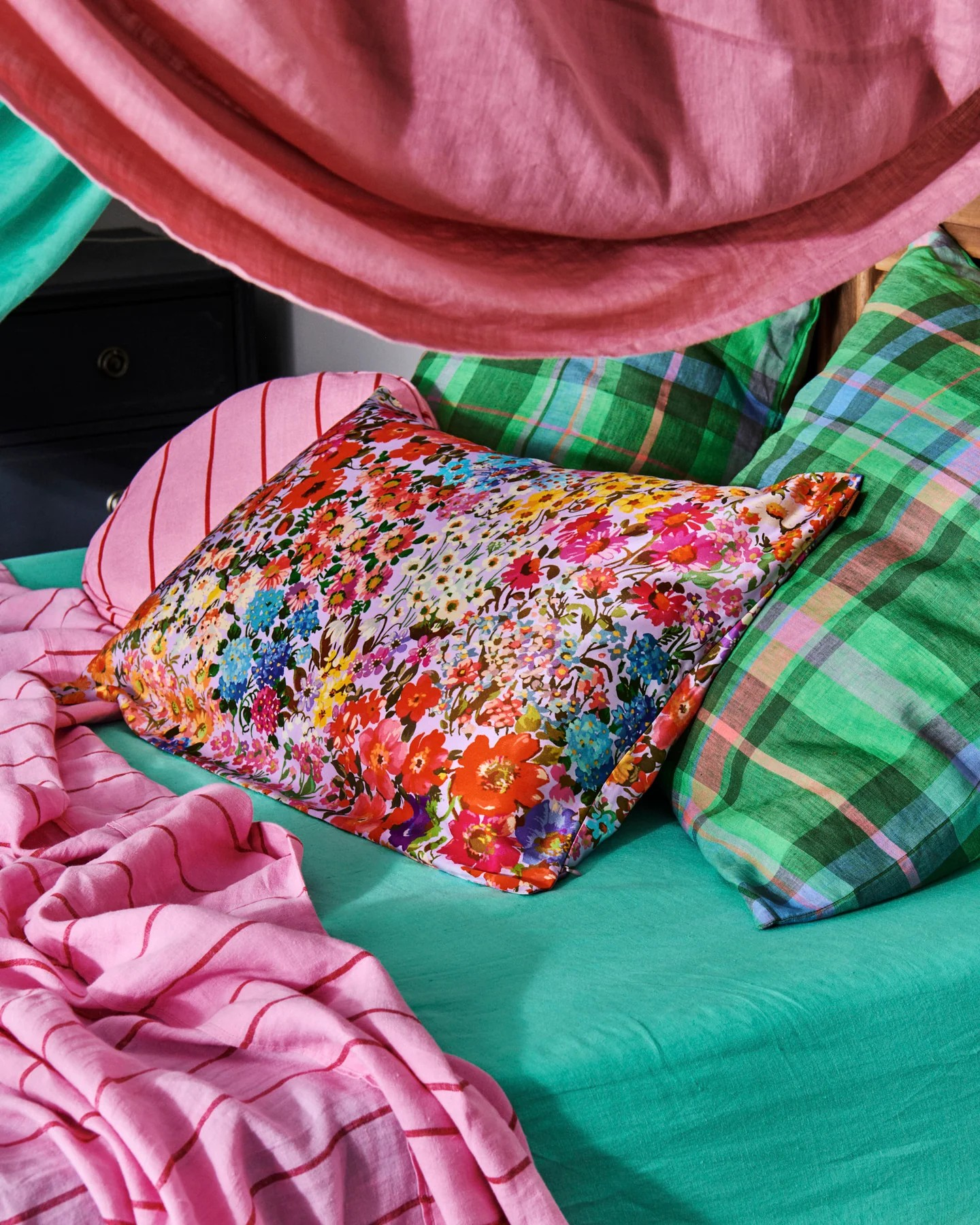 Kip and Co Forever Floral Lilac Silk Pillowcase