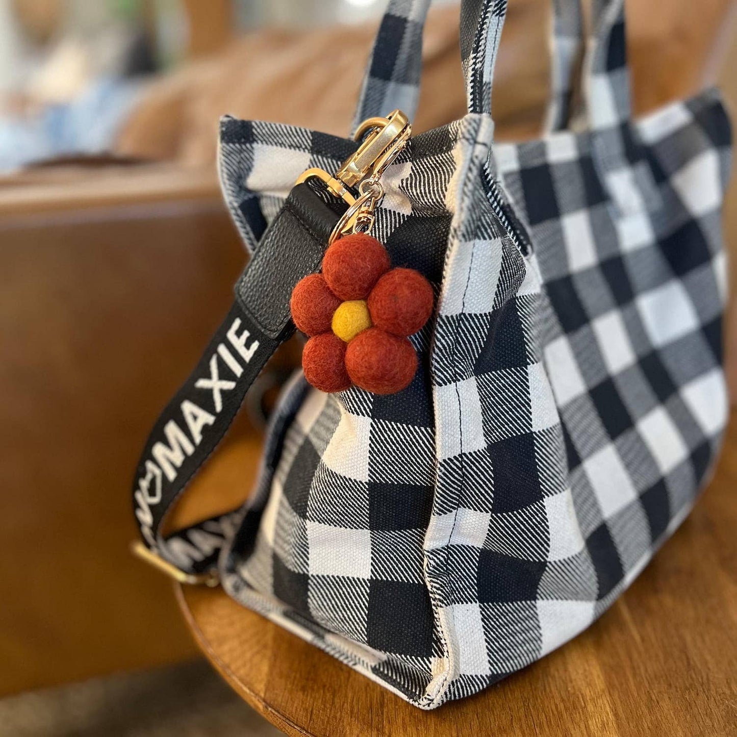 Felt Flower Keychain Charm