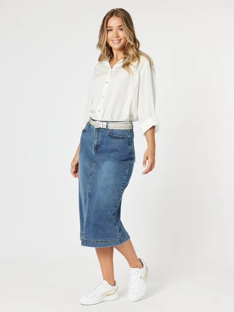 Threadz Republic Split Skirt Denim