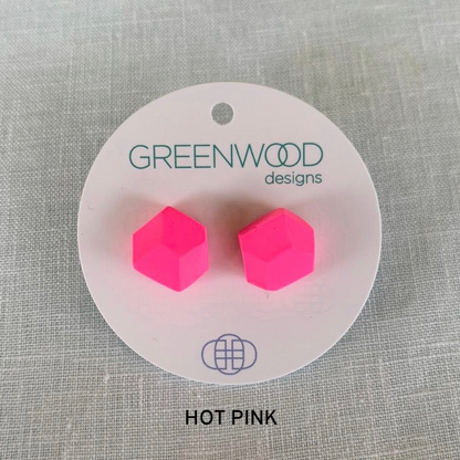GREENWOOD DESIGNS - PLAIN ROCK EARRINGS (ASSORTED COLOURS)