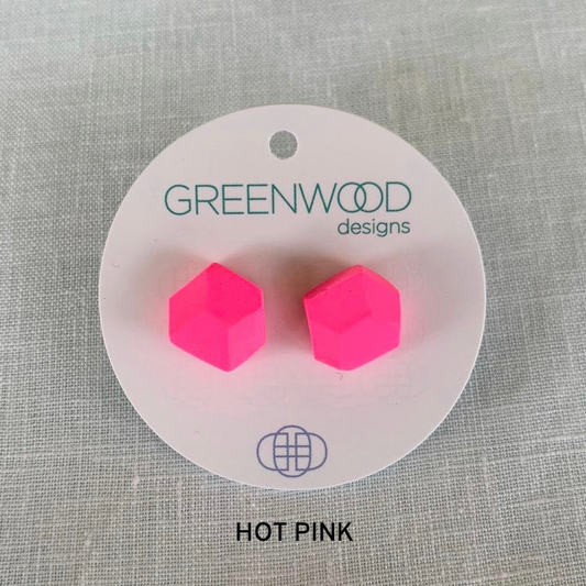 GREENWOOD DESIGNS - PLAIN ROCK EARRINGS (ASSORTED COLOURS)