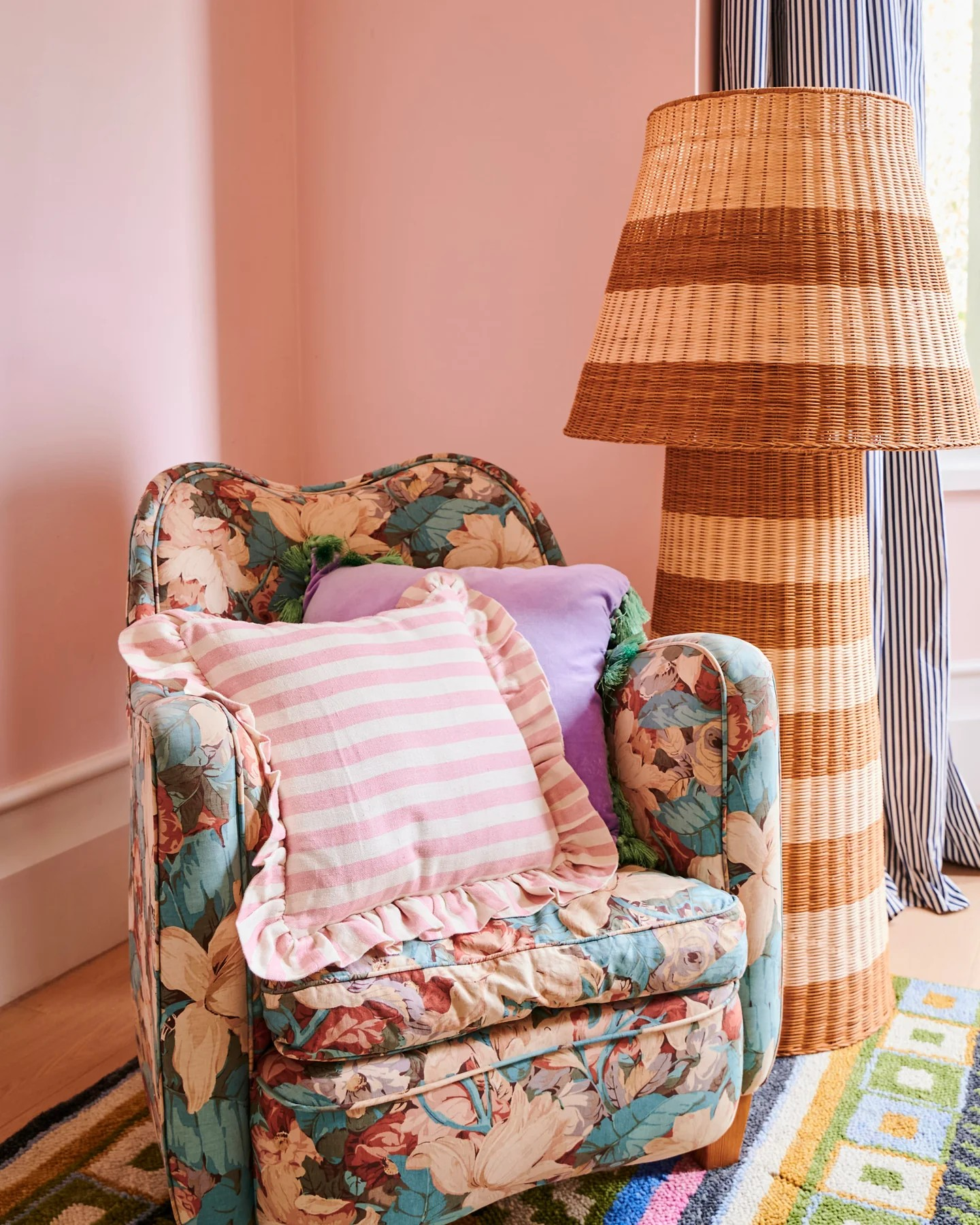 Kip and Co Candy Stripe Frill Upholstery Cushion