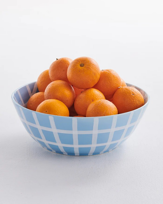 Kip And Co Blue Bird Tartan Salad Bowl
