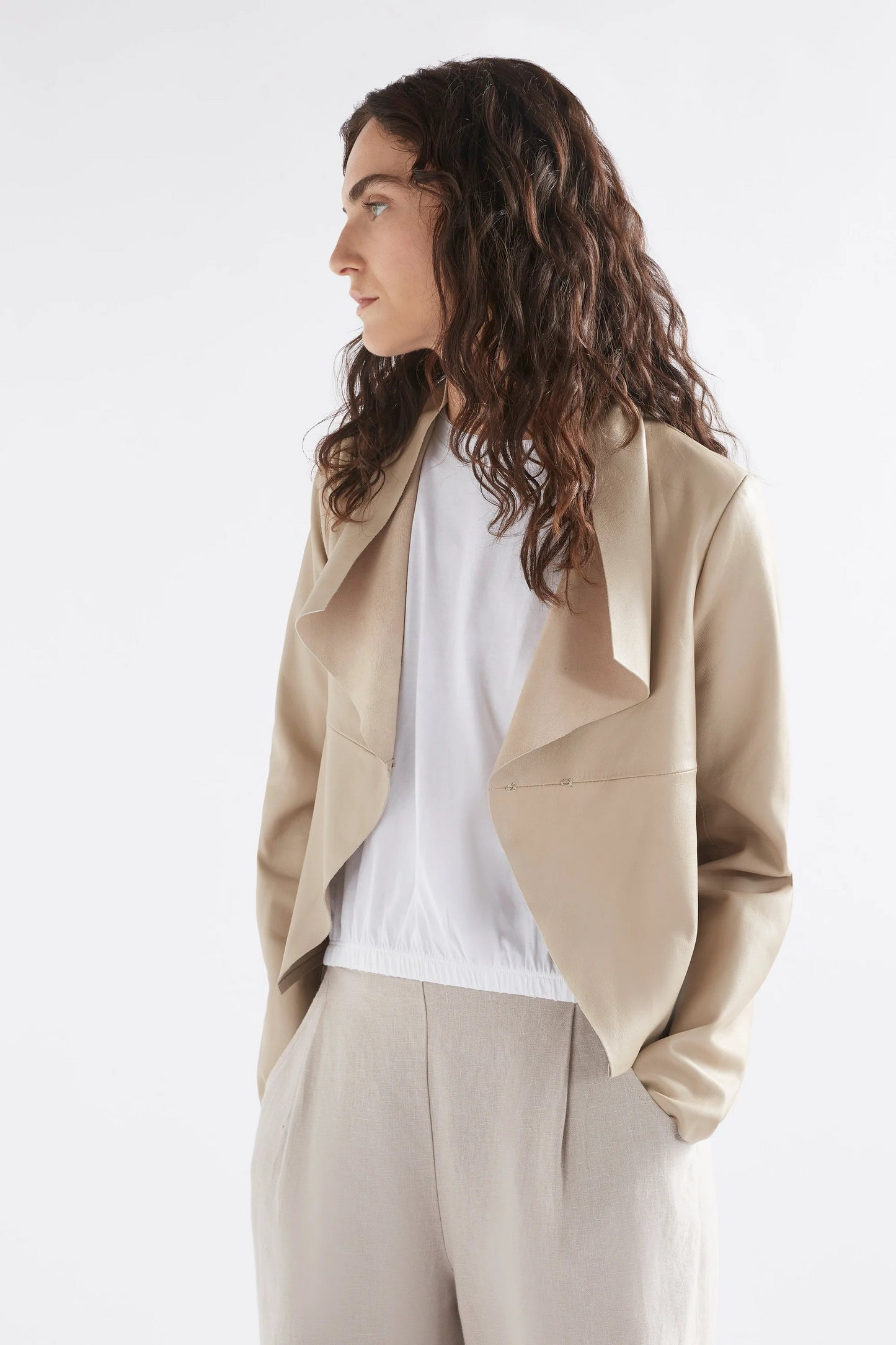 ELK Fine Leather Jacket Stone