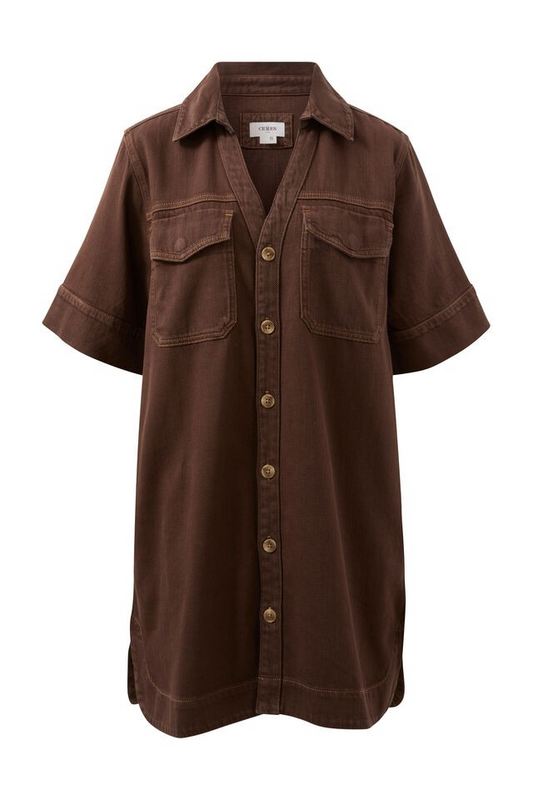 Ceres Life Relaxed Shirt Dress Chocolate