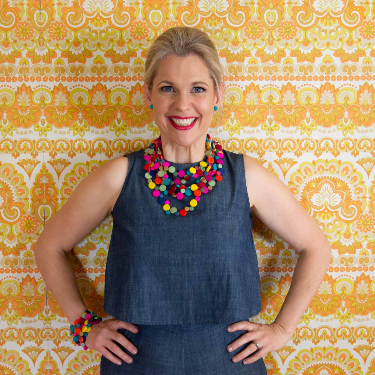 Smartie Multi Strand Wood Necklace: Multi