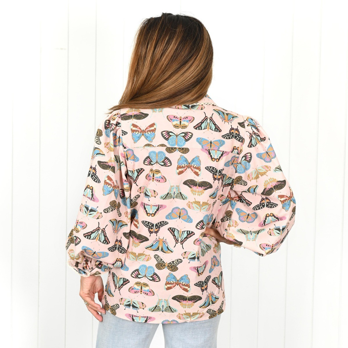 Palm Cove Emerge Pink Butterfly "Scarlett" Top
