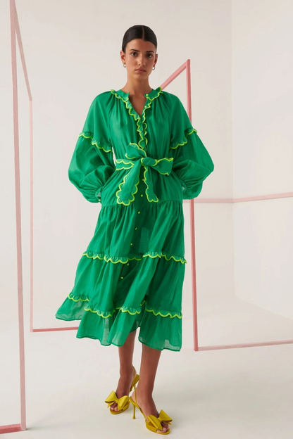 Celia B Flame Green Dress