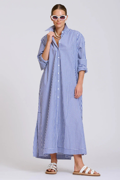 Shirty Sybil Oversized Dress - Navy Stripe