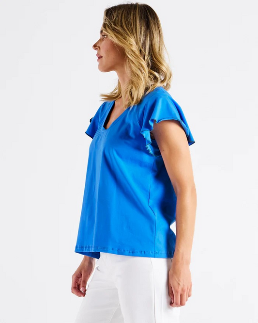 Betty Basics Magnolia Frill Sleeve Top