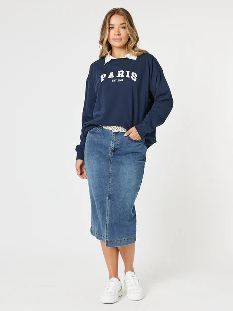 Threadz Republic Split Skirt Denim