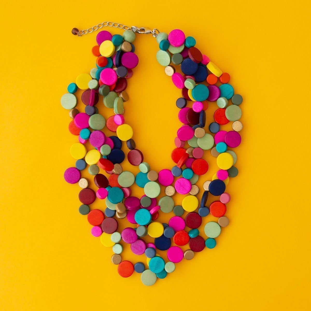 Smartie Multi Strand Wood Necklace: Multi