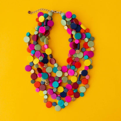 Smartie Multi Strand Wood Necklace: Multi