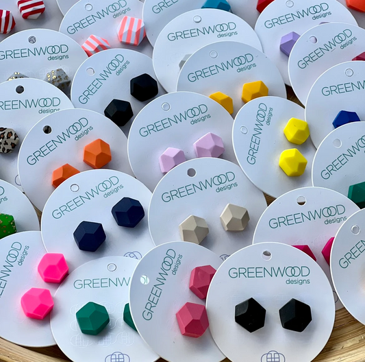 GREENWOOD DESIGNS - PLAIN ROCK EARRINGS (ASSORTED COLOURS)
