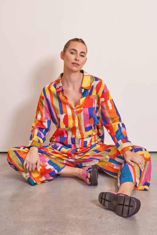 Kaleido High Waisted Wide Leg Vivid