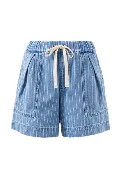 Ceres Life Darcy Relaxed Everyday Short Indigo Stripe