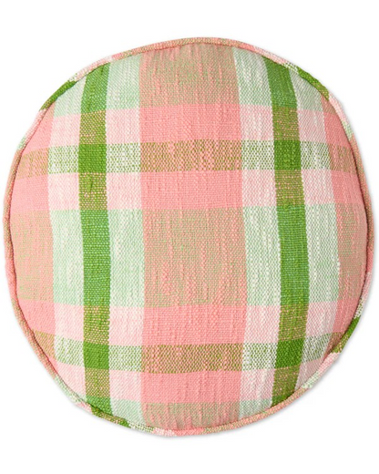 Kip and Co Pistachio Tartan Woven Pea Cushion