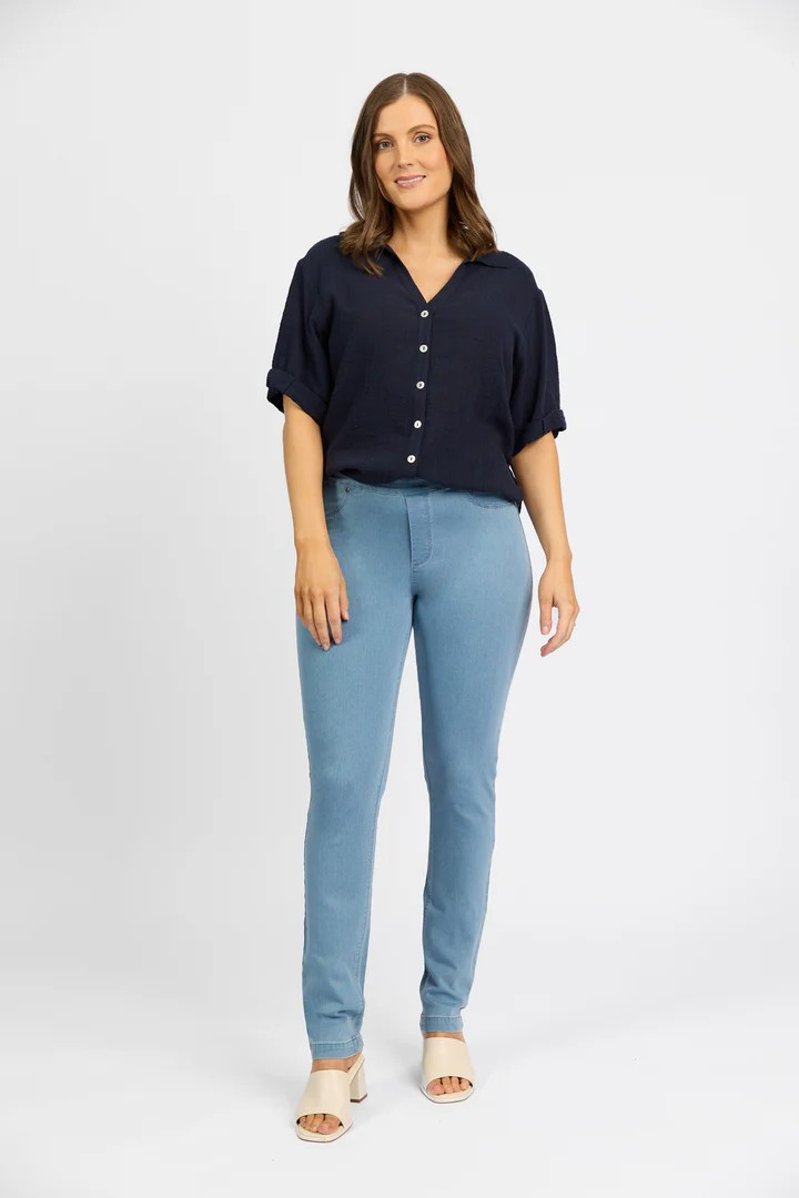 MACJAYS'S California Stretch Denim Pull of Jeans Chambray