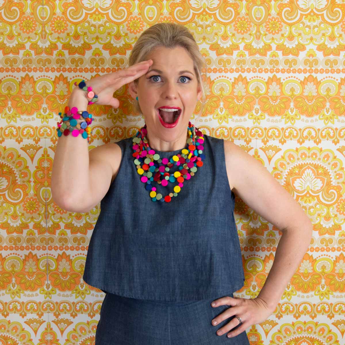 Smartie Multi Strand Wood Necklace: Multi