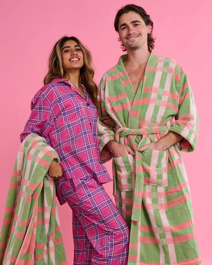Kip and Co Pistachio Tartan Towels