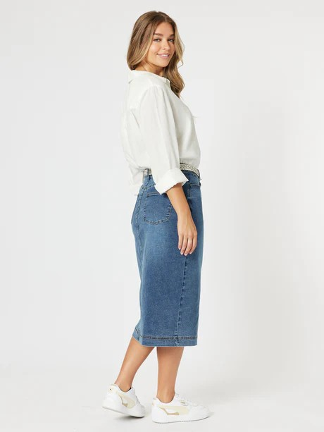 Threadz Republic Split Skirt Denim